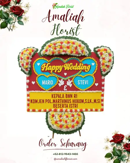 Papan Bunga Pernikahan Karangbesuki